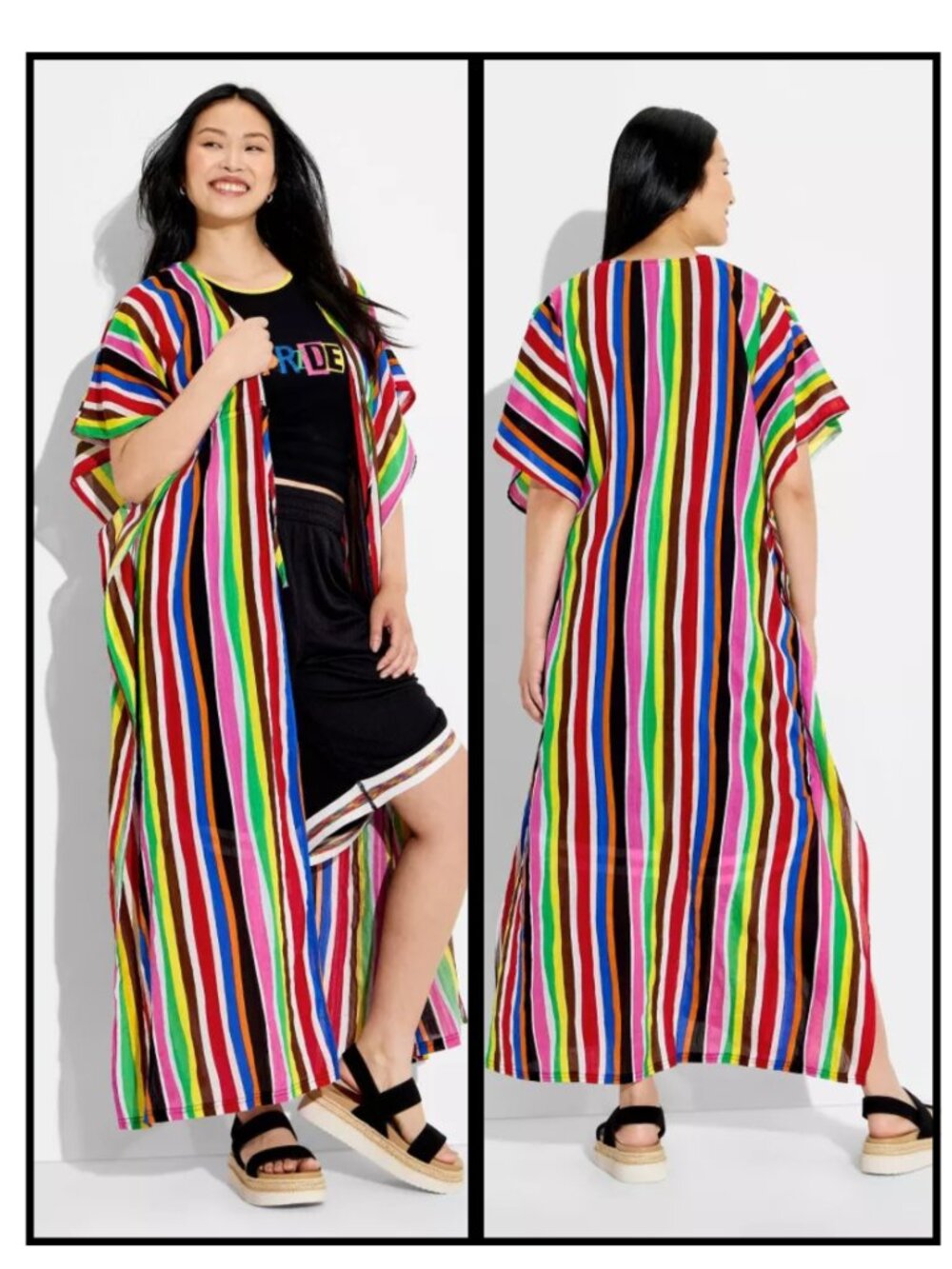 NEW Target Pride Adult Short Sleeve Cover Up Striped Size S/M